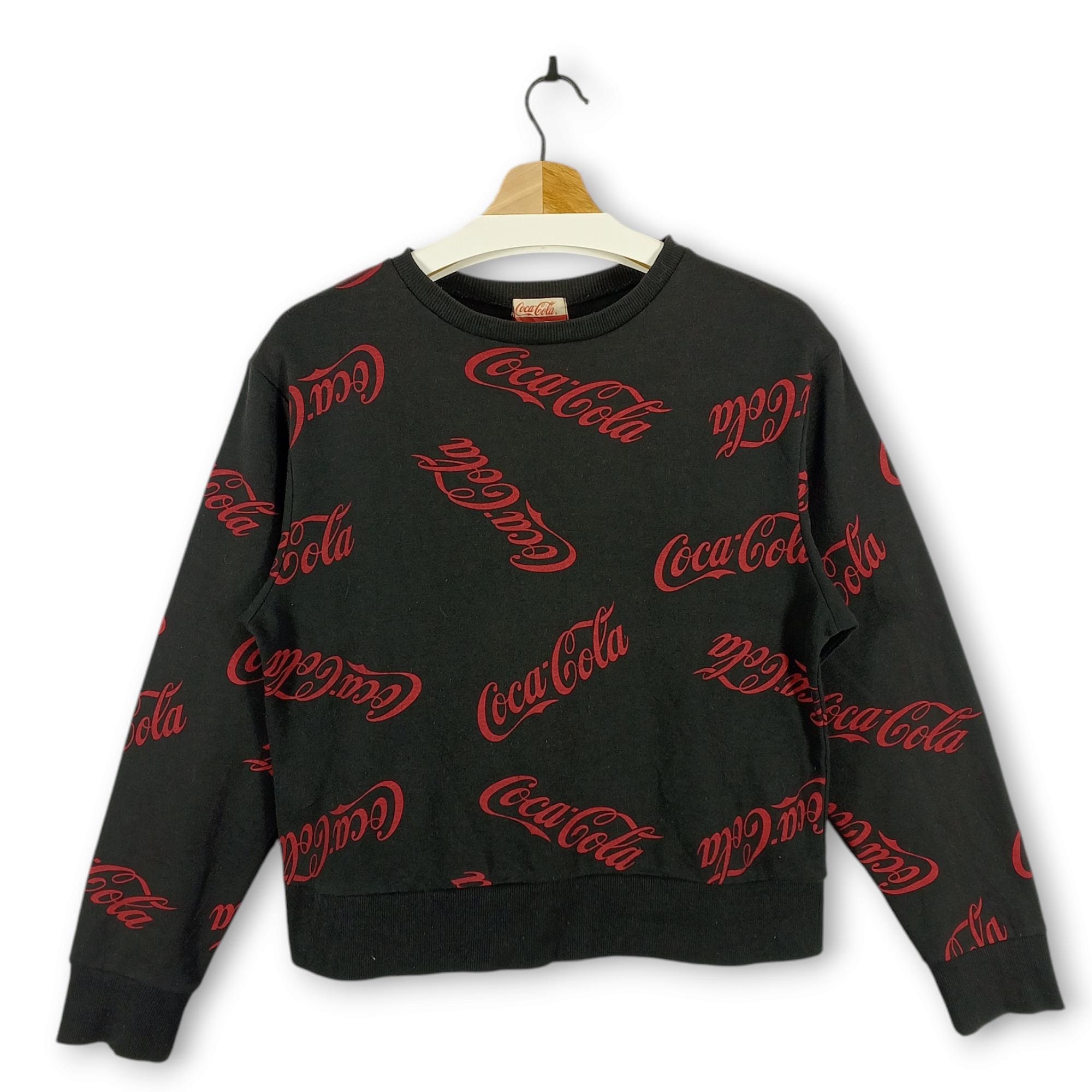 Bold Coca-Cola Logo Rundhals-Sweatshirt Klassisches Schwarz