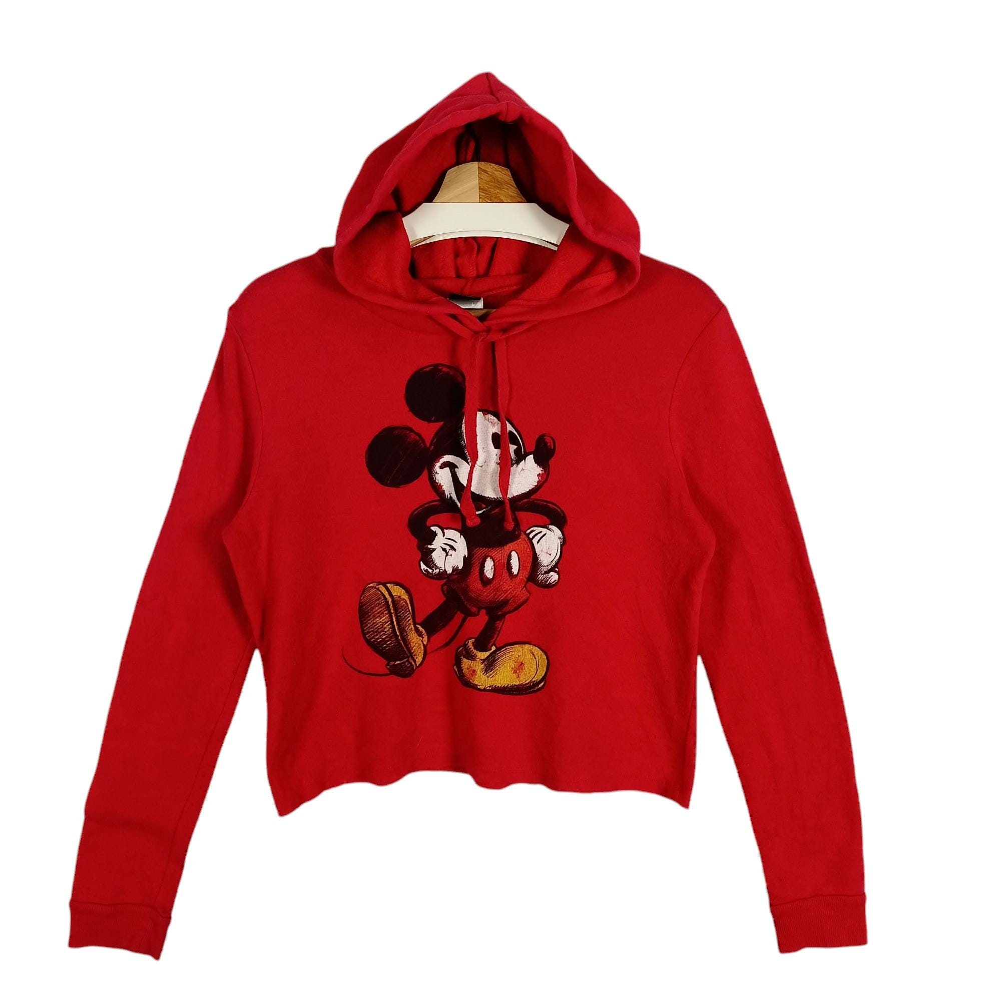 Mickey Crop Top Hoodie Etsy UK