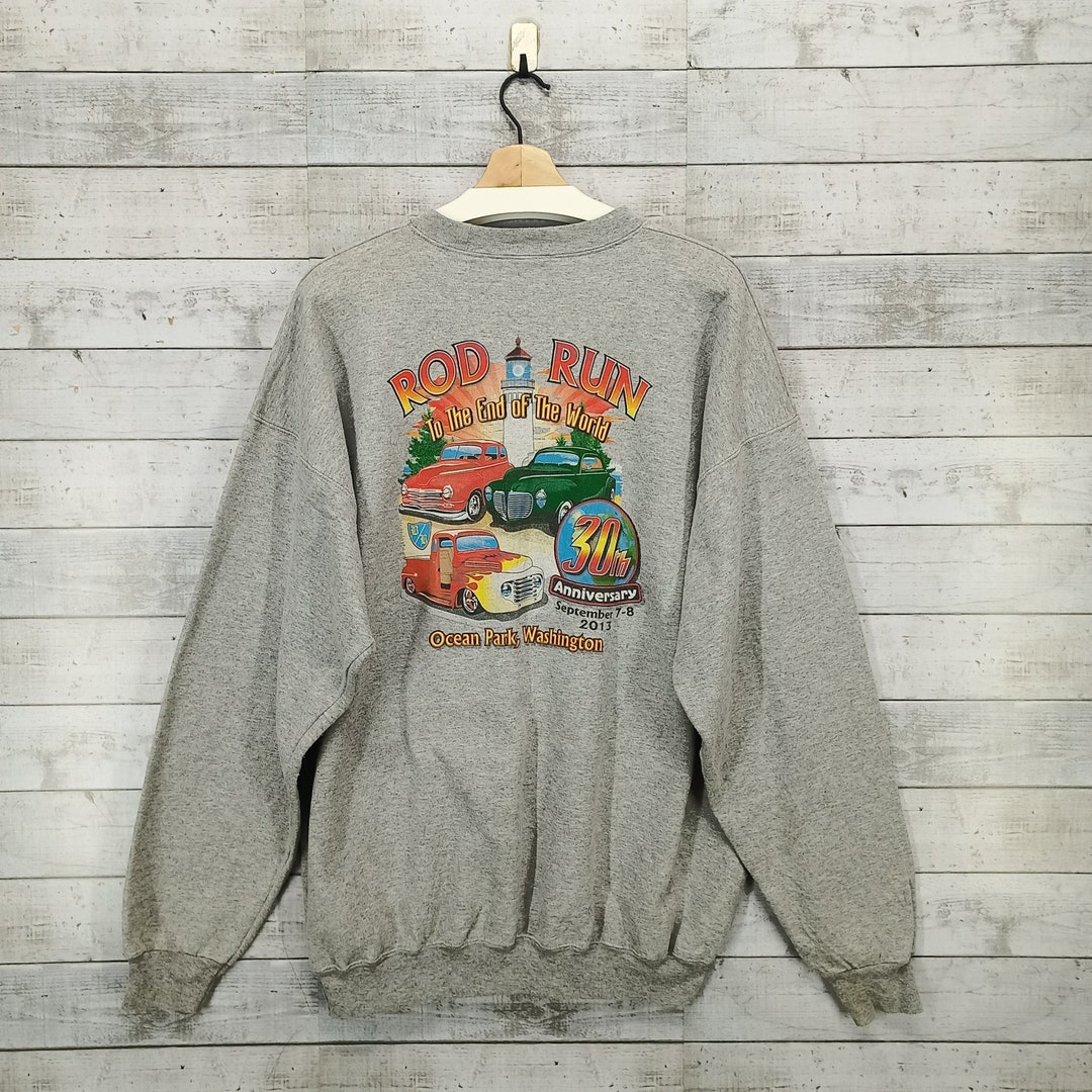 Rod Run Ocean Park Sweatshirt, Vintage Y2K Crewneck Hot Rod