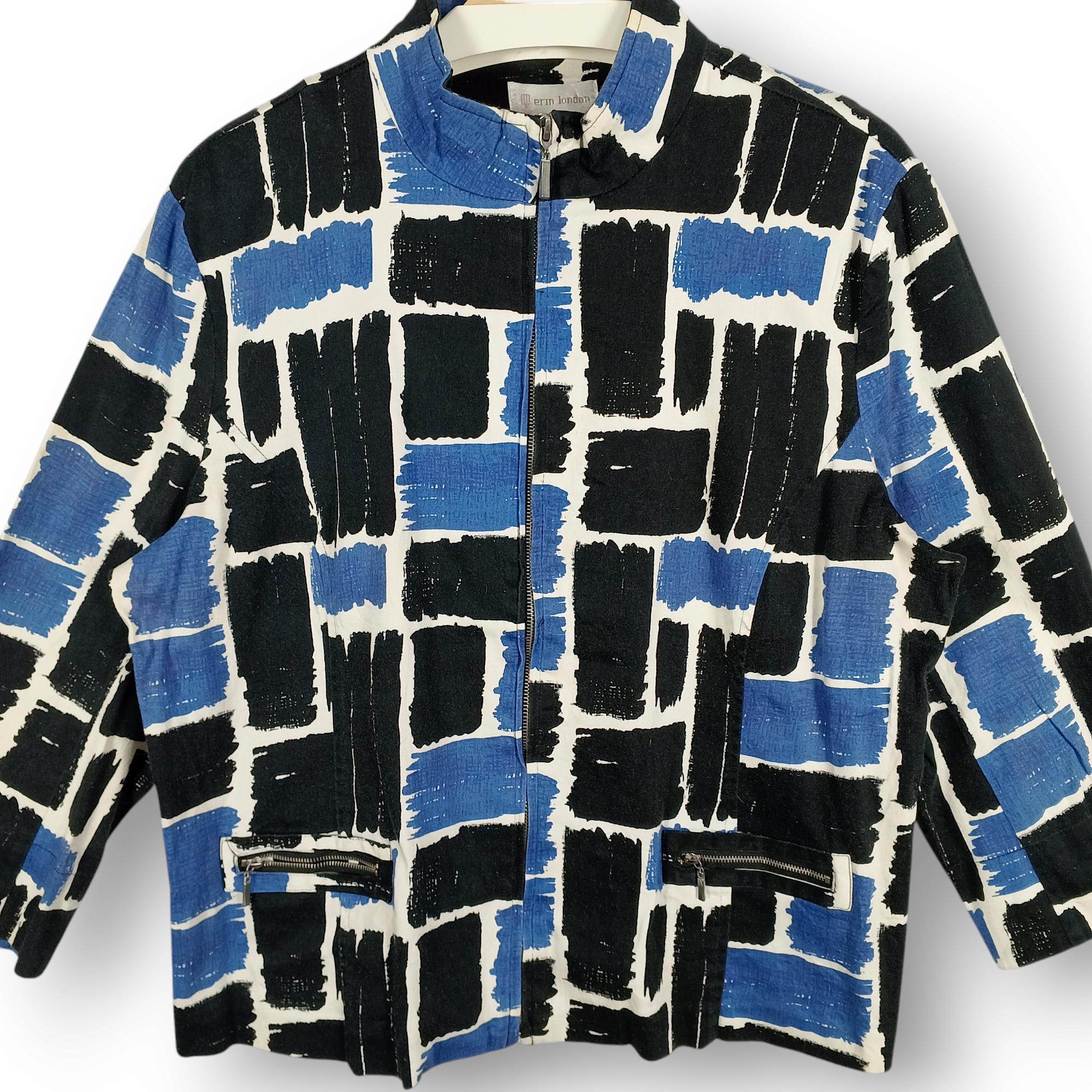 erin by erin london 【XL】トップス レディース ジャケット Erin London Women's XL Full-zip Jacket - Black & Blue
