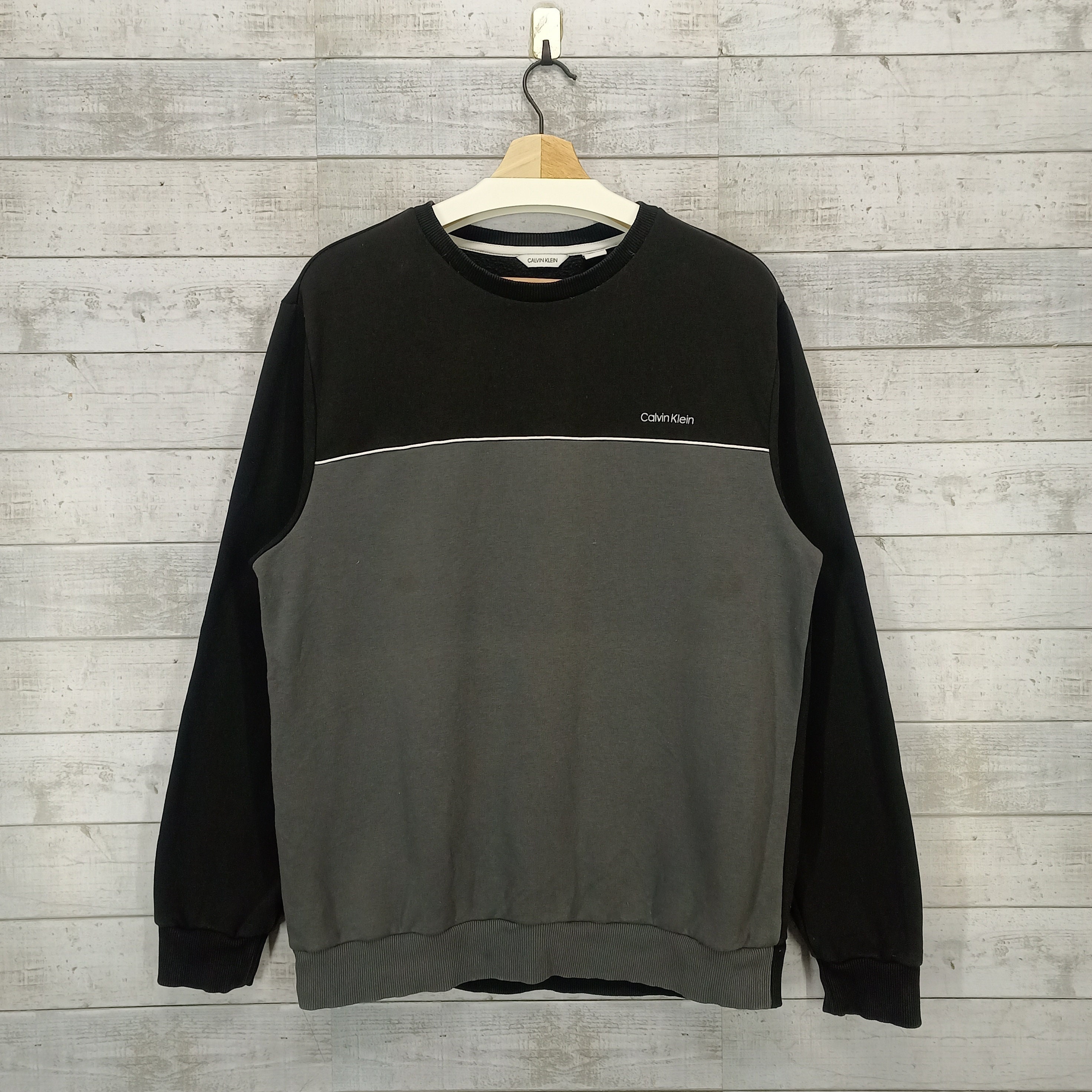 Black Round Neck Calvin Klein Mens Sweatshirt