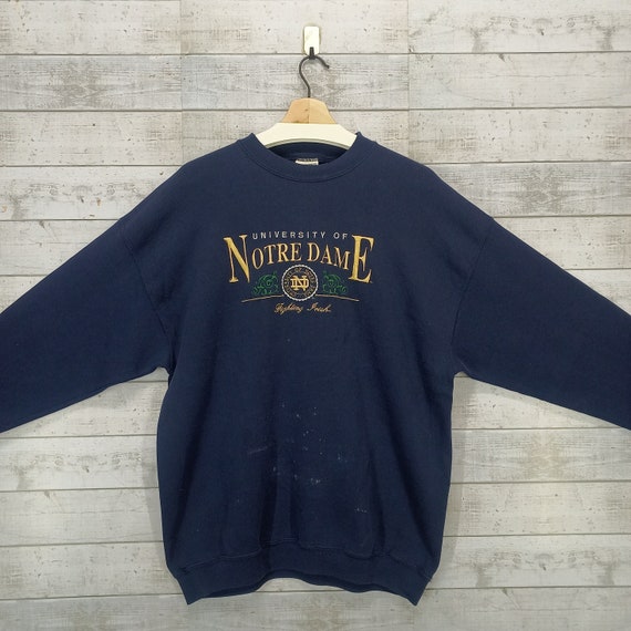 90s University Of Notre Dame Color Distressed Sweatsh… - Gem