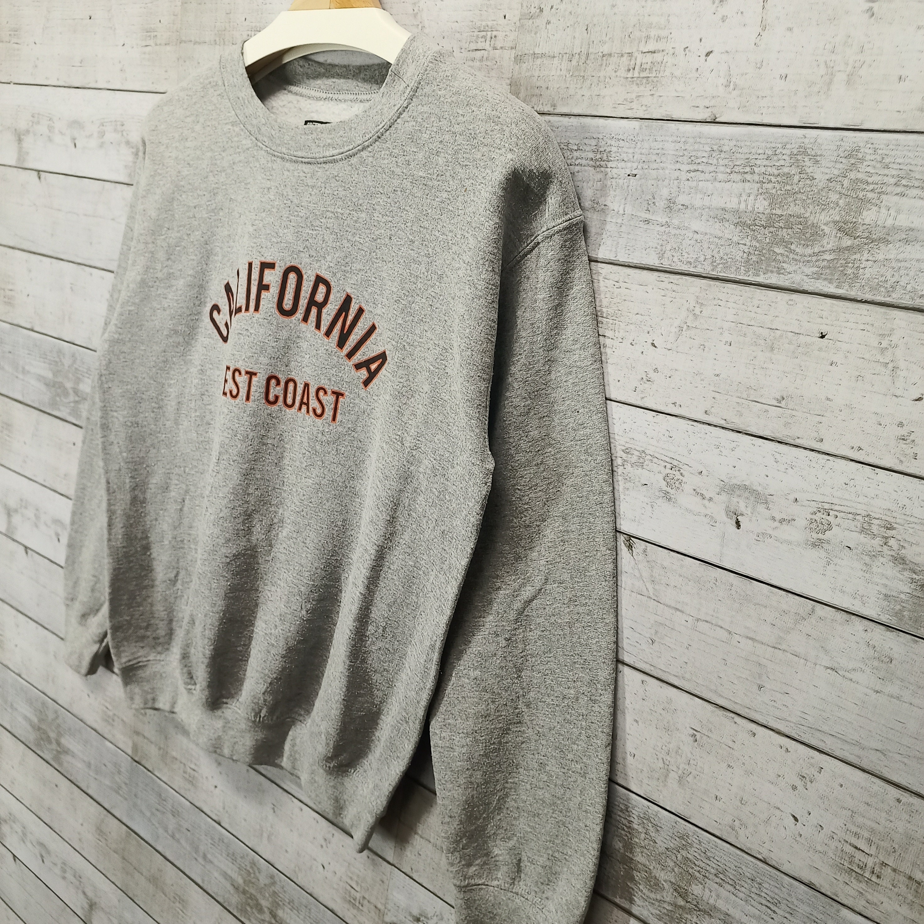 California West Coast Sweatshirt Vtg Casual Crewneck State Sweater Grey Pullover Jumper Size S Etsy Ireland