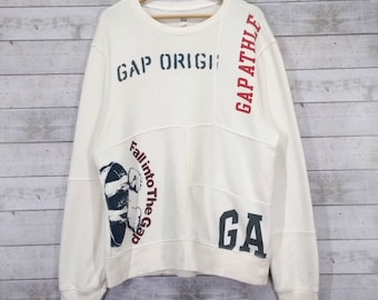 The GAP Pullover Sweatshirt The GAP Vintage Crewneck Streetwear Jumper White Size Large