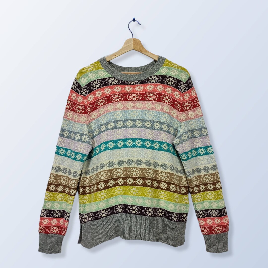 トップス \"OLD GAP\" rainbow nep wool knit gap GAP Rainbow Chunky Knit Sweater – Holy Thrift