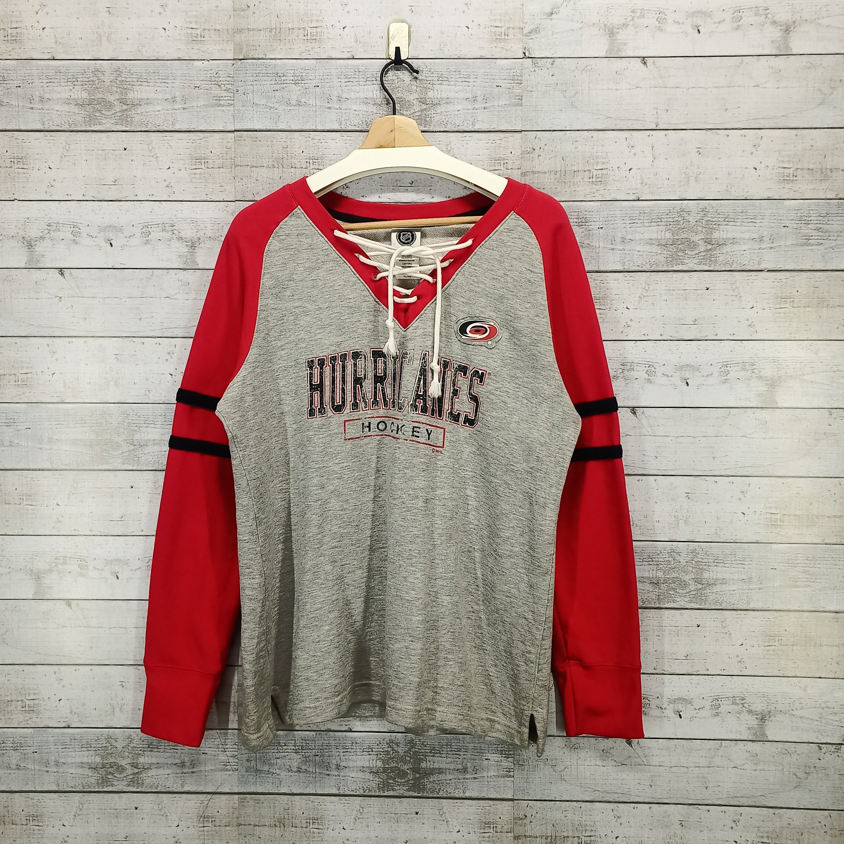 Carolina Hurricane Hockey Raglan Sweatshirt, Vintage NHL Sport Hockey Tie  Neck Sweater, Red Grey Pullover Jumper Size L - Etsy UK
