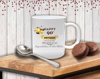 Happy 90th Birthday Mug, Funny 90th Birthday Gift for Man, 90 Year Old Woman Gift, 90 Year Old Birthday, 90th Birthday Gift Dad, 90 Birthday