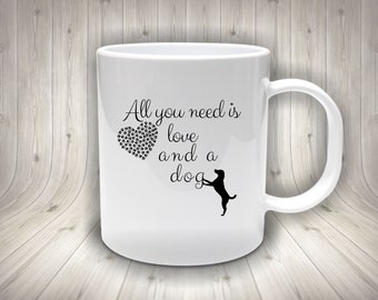 All You Need is Love and a Dog, Dog Mom, Dog Dad, Gift for Dog Lovers, Dog Lover Presents for Women, Dog Mama Gift