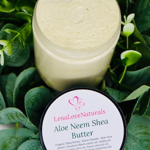Neem & Aloe Vera Whipped Shea Butter | Hair Moisturizer | Curly Hair | Dry Hair | Organic Haircare
