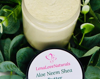 Neem & Aloe Vera Whipped Shea Butter | Hair Moisturizer | Curly Hair | Dry Hair | Natural Haircare