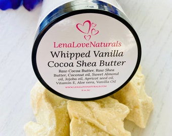 Vanilla Whipped Body Butter with Cocoa Butter & Shea Butter | Handcrafted with Organic Ingredients | Vanilla Body Butter
