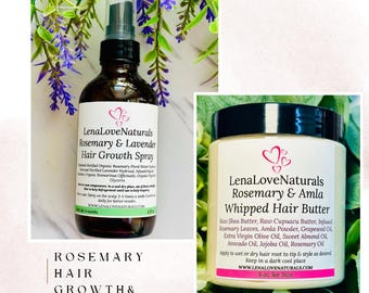 Rosemary Spray & Rosemary Hair Moisturizer For Hair Growth • Moisturizing Hair Butter • Rosemary Water Spray • Natural Hair Bundle Set