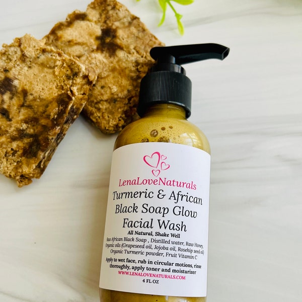 Turmeric Face Wash with African Black Soap | Turmeric Soap | Manuka Honey | Facial Cleanser | Face Wash | Natural Skincare