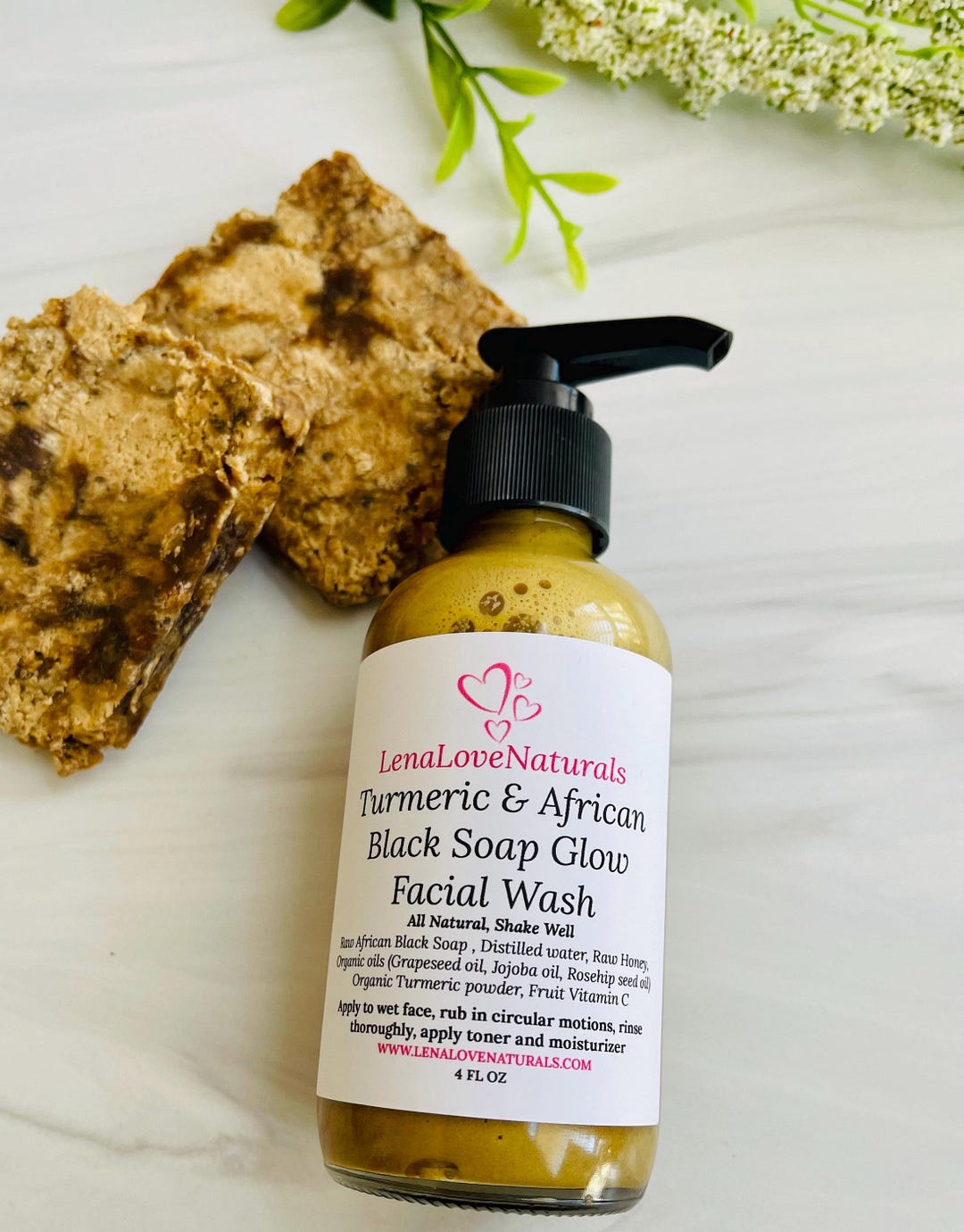 Turmeric Soap Face Wash + African Black Soap Made With Organic Turmeric ...