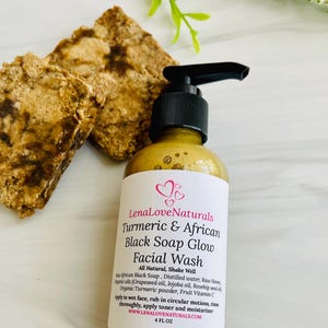 Turmeric Soap Face Wash + African Black Soap Organic Turmeric Soap with Manuka Honey, Facial Cleanser Organic Face Wash Natural Skincare