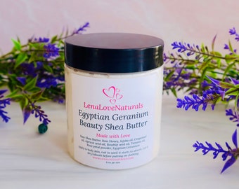 Egyptian Geranium Rose Whipped Shea Butter Body Butter | Rose Petals Body Butter | Natural Skincare | Organic Skincare