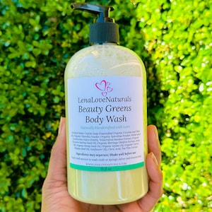 Natural Body Wash w/Chlorella, Spirulina, Neem, Moringa | Natural Skincare Cleanser