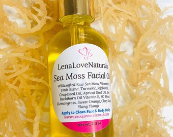 Sea Moss Face Oil with Wildcrafted Sea Moss | Handcrafted Skin Care | Sea Moss Body Oil | Facial Oil