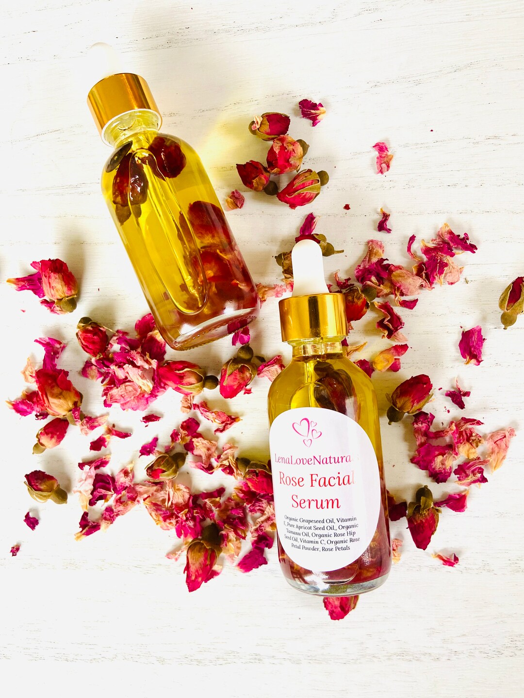 Rose Facial Infused Oil Organic Face Oil Skin Moisturizer Rose Petal Oil Handcrafted Infused