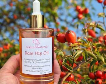 Rose Hip Oil Cold Pressed for Skin & Hair Moisturizers