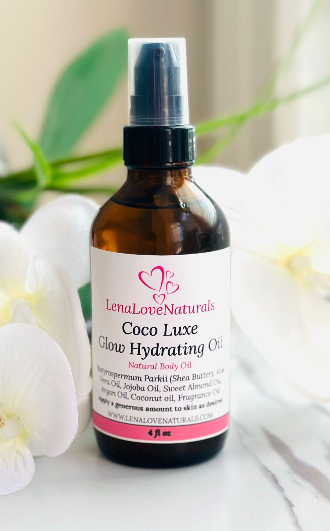 Shea Butter Body Oil for Dry Skin Glowing Skin Coco Luxe Scented Body