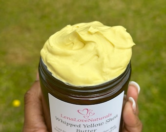 Whipped Shea Butter Yellow African Shea Butter: Handcrafted with Organic Ingredients, Natural Skin Moisturizer