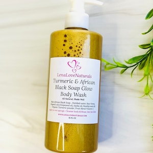 Turmeric + African Black Soap Body Wash • Natural Skincare • Radiant Skin • Turmeric Body Wash • Turmeric Soap • Handcrafted Raw Ingredients