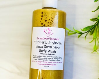 African Black Soap Body Wash | Turmeric Body Wash | Turmeric Soap | Natural Skincare | Bath and Body gift | All Natural Body Wash