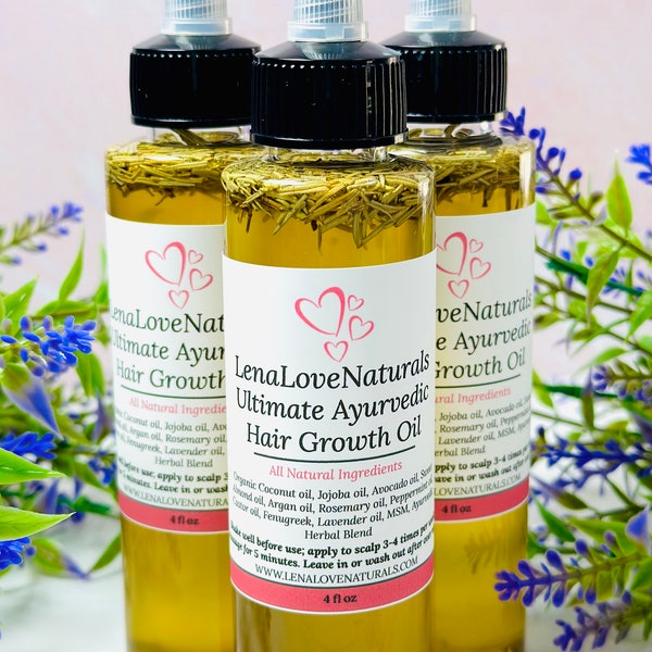 Ayurvedic Hair Growth Oil | Rosemary Hair Oil | Peppermint Hair Oil | Hair Growth Serum | Natural Haircare | Herbal Hair Oil
