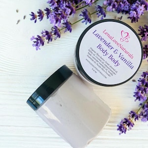 Lavender Vanilla Whipped Body Butter | Whipped Shea Butter | Natural Body Butter | Skincare Moisturizers | Homemade Body Butter