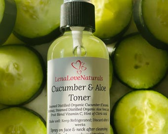 Cucumber Face Toner with Aloe Vera • Refreshing Facial Skin Toner Mist • Toner Facial Spray • All Skin Types Skincare Routine • Organic