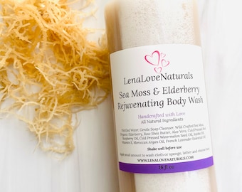 Natural Body Wash infused with Sea Moss & Elderberry | Natural Cleanser | Sea Moss Gel | Natural Skin Care | Skin Cleanser