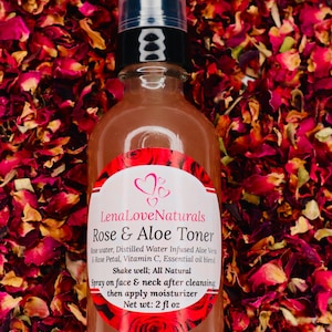 Rose & Aloe Face Toner Natural Skincare Mist Refreshing Facial Toner Spray