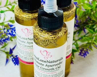 Ayurvedic Hair Growth Oil with Rosemary Herbs for Hair Growth | All Natural Scalp Oil | Fenugreek | Fast Hair Growth All Hair Types