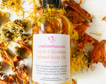 Natural Body Oil | Lily Oil | Calendula Oil | Infused oil | Body Oil | Yoni oil | Jojoba oil