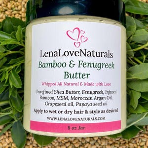 Fenugreek Moisturizing Hair Butter, Infused with Bamboo Fenugreek, Whipped Shea Butter, Natural Hair Growth Butter