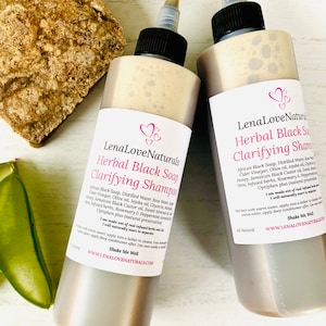 Shampoo ayurvedico con sapone nero africano / Shampoo al rosmarino / Shampoo purificante alle erbe