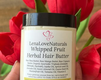Ayurvedic Hair Butter | Fruit Infused Whipped Shea Butter | Softens and Moisturizes Dry Hair