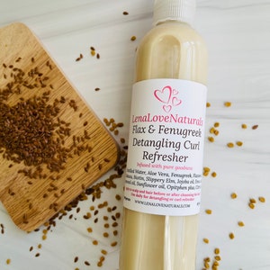 Natural Leave-In Conditioner Flaxseed & Fenugreek Hair Spray Detangling Conditioner Braid Spray Locs Spray Curly Hair Mist