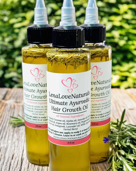 Ayurvedic Hair Growth Oil | Extra Strength Rosemary Hair Oil | Peppermint Hair Oil | Hair Growth Serum | All Hair Types | Herbal Hair Oil