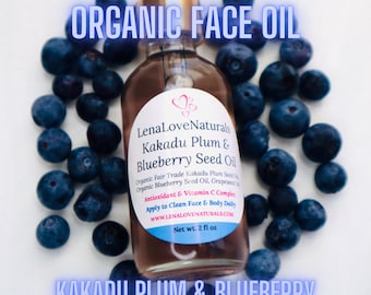 Kakadu Plum Face Oil | Blueberry Seed Facial Oil | Natural Face Moisturizer | Lightweight Skincare | Botanical Beauty | 2 fl oz