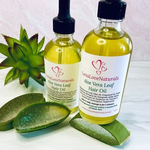 Aloe Vera Hair Growth Oil Infused Organic Aloe Vera Leaf | Fenugreek Hair Growth | Scalp Oil | Natural Haircare | Beard Growth | Itchy Scalp