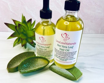 Aloe Vera Hair Growth Oil Infused Organic Aloe Vera Leaf | Fenugreek Hair Growth | Scalp Oil | Natural Haircare | Beard Growth | Itchy Scalp