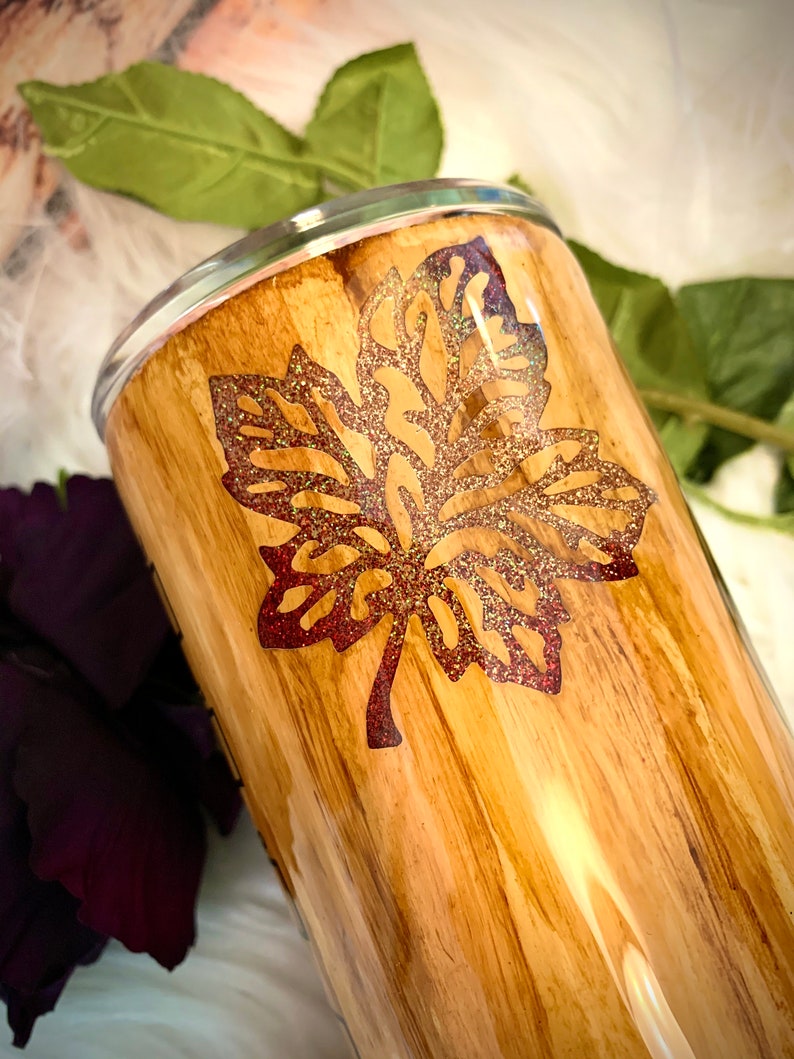 Custom Starbucks Cup Wood Grain Epoxy tumbler the perfect Etsy