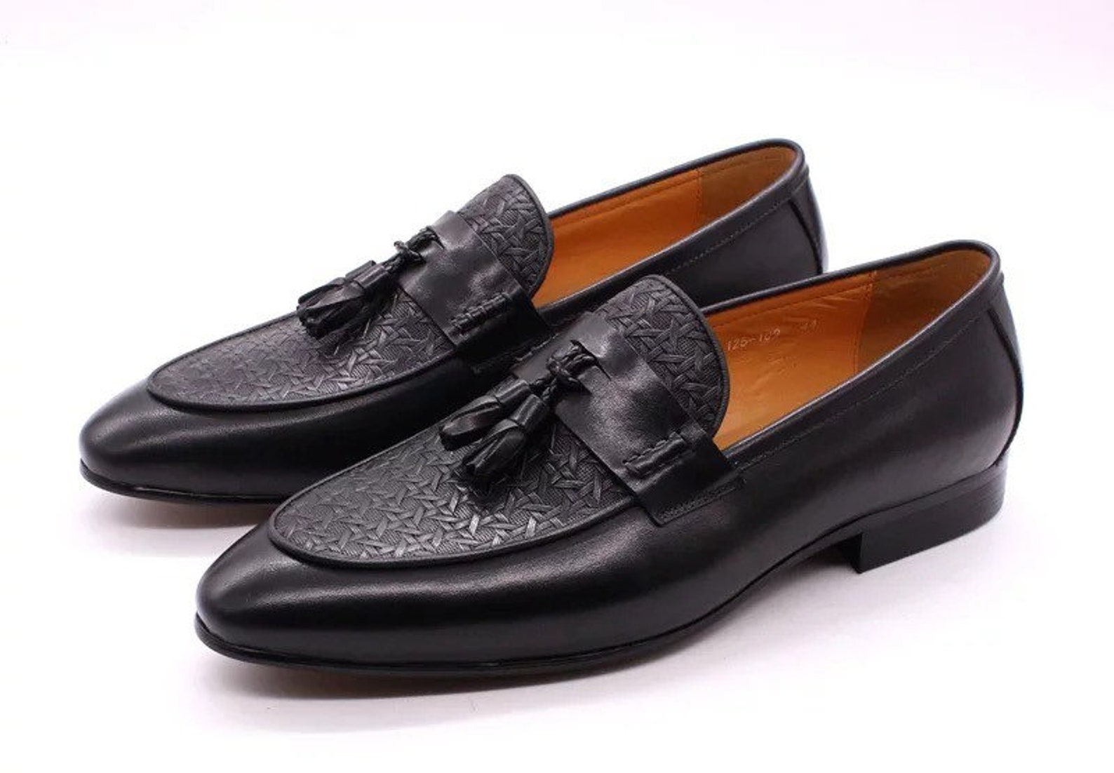 Mens Tassel Genuine Leather Italian Loafers | Etsy