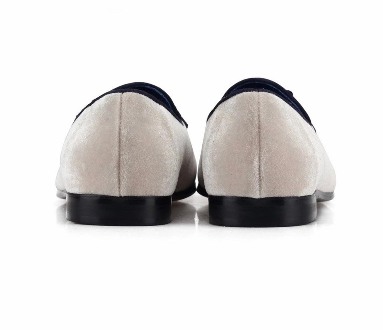 Men Beige Velvet Loafers Etsy