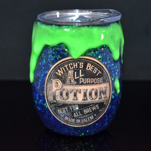 Potion wine tumbler. Drip glows in the dark!!!
