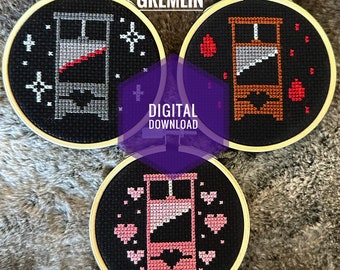 Guillotine Trio Cross Stitch Pattern: Snarky Modern Design (Digital PDF)