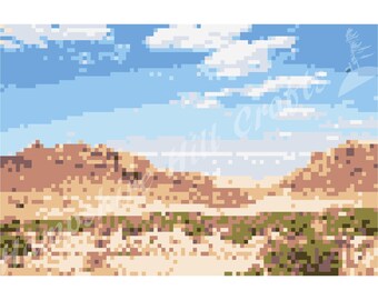 Canyon Landscape Latch Hook Pattern, Rug Making, Wall Hanging (Digital Download)