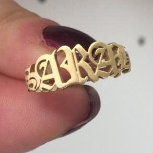 Old english Name ring Personalized -Old english ring-Gothic Name Ring-Custom Gothic Name Ring,  old english masive ring.masive ring